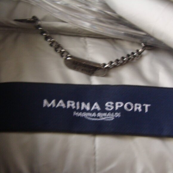 MARINA SPORT Women's Gray Duck Down Quilted Puffer Jacket, Size M-L. Italy - Picture 13 of 16